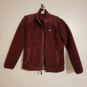 Burgundy shearling Patagonia jacket